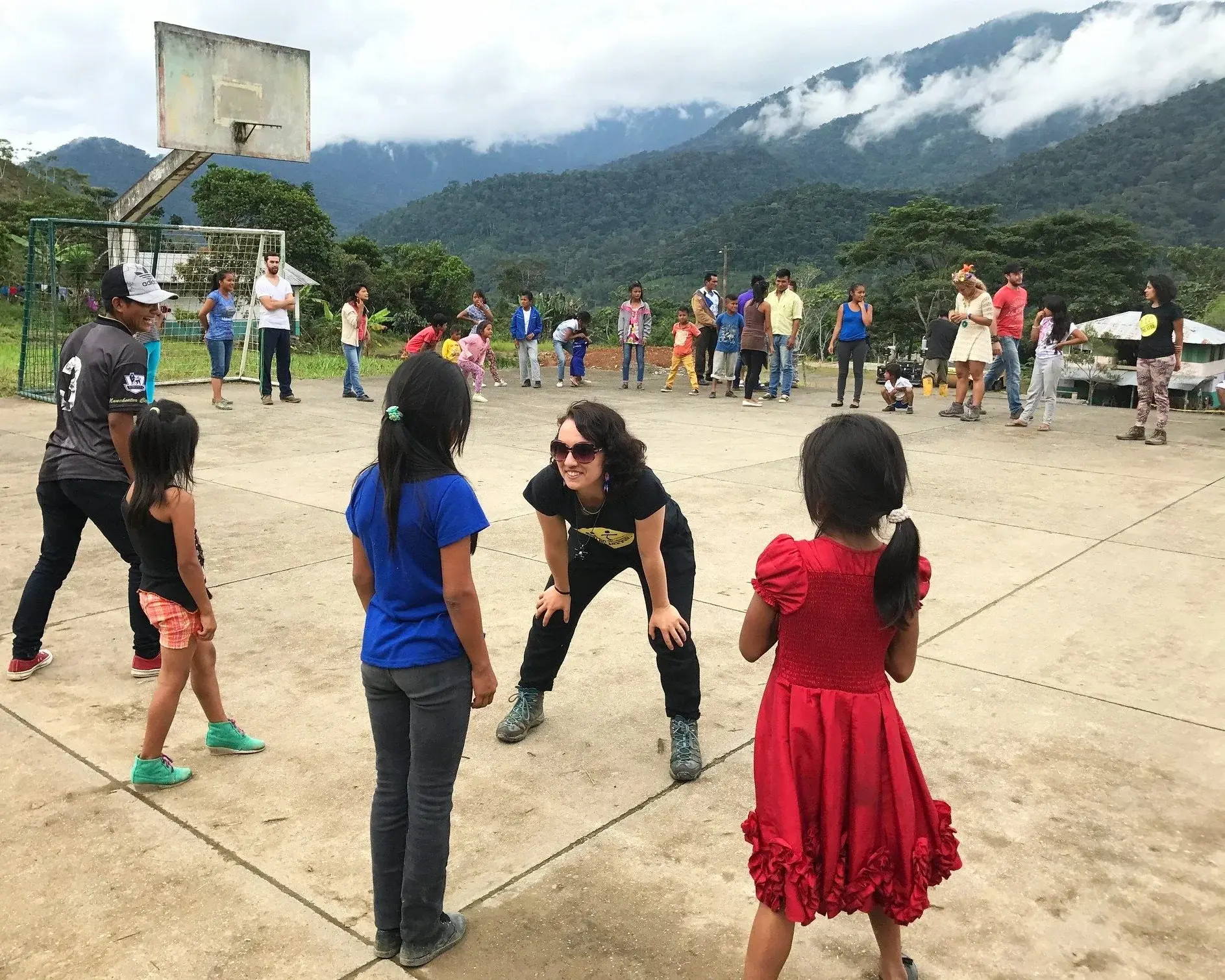 Sharing a story circle with youth in the Amazon