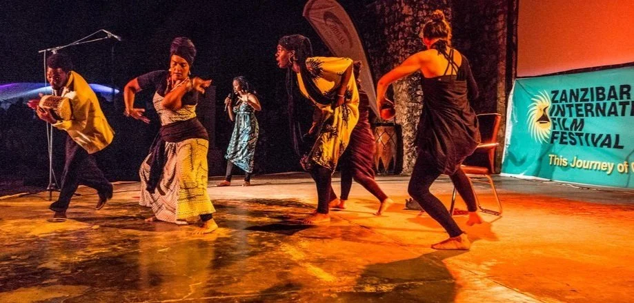 Stone Town youth performing in an old courtyard